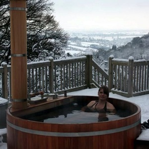 Wood-fired hot tub with a view, Forest of Dean, Dec/Jan 2013